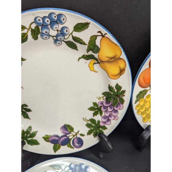 Tabletops Unlimited Stoneware Essence Fruit Pattern 7 1/2" Bread Plate Set of 4 - Picture 4 of 11